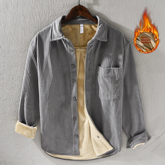 Camisa Acolchada de Terciopelo para Hombre - Suéter Holgado y Cálido - Image 5