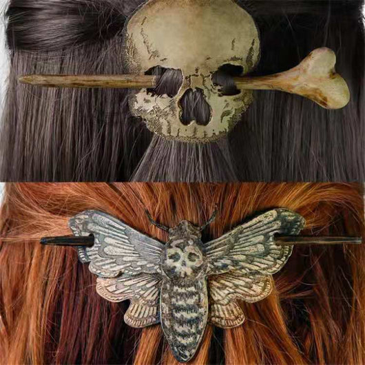 Horquilla para Moño Halloween Calavera Polilla - Pasador de Hueso Falso Retro - Image 8