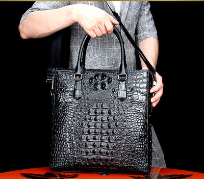 Maletín de Cuero Genuino para Hombre - Bolsa de Negocios con Patrón Elegante - Image 12