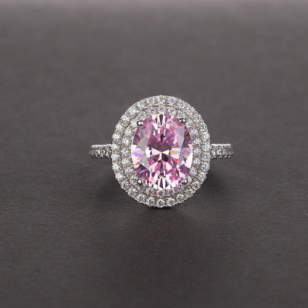 Anillo Oval Paloma de Diamante Carbono Alto para Mujer