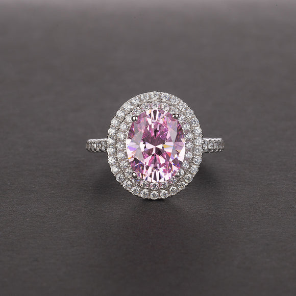 Anillo Oval Paloma de Diamante Carbono Alto para Mujer