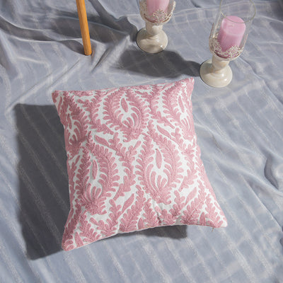 Funda de Almohada de Algodón Bordada con Diseño Geométrico - Image 7
