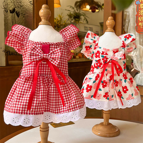 Vestido para Mascotas con Mangas Volantes - Tres Colores