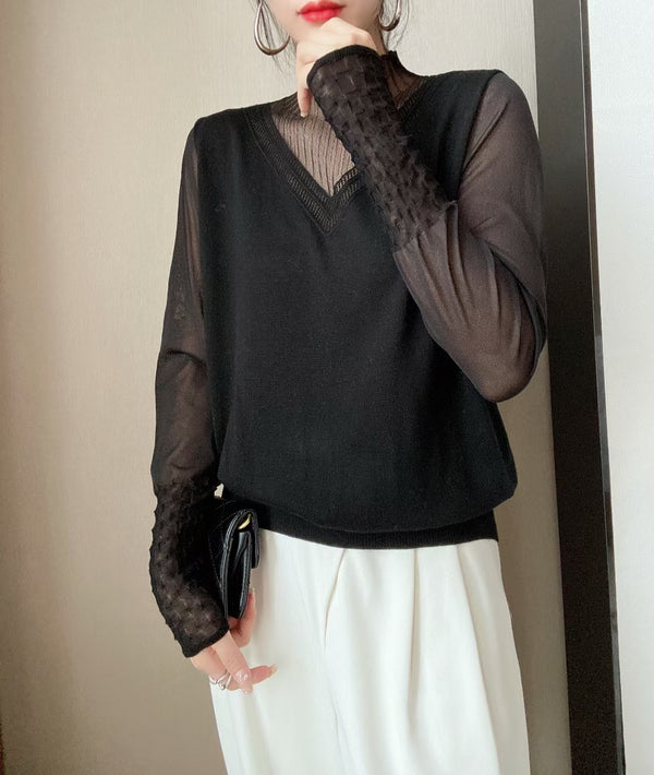 Suéter Suelto Mujer con Costuras en Contraste - Diseño Versátil