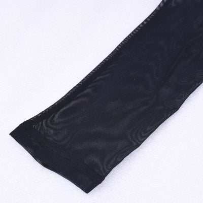 Vestido Otoñal de Cuello Alto con Manga Larga y Detalles en Malla - Image 15