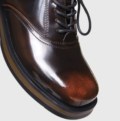 Zapatos de Cuero Bicolor con Suela Gruesa para Hombre - Casual y Profesional - Image 3