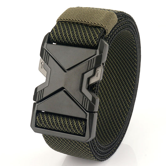 Cinturón Elástico Tejido para Hombre - Diseño Minimalista con Hebilla de Aleación - Image 4