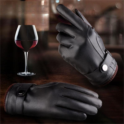 Guantes de Cuero Lavado para Hombre con Pantalla Táctil Terciopelada - Image 4