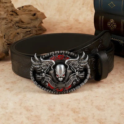Cinturón de Cuero para Hombre con Hebilla de Aleación y Diseño Vintage Grabado - Image 13