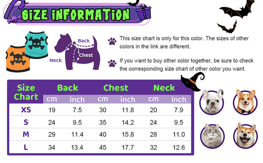 Chaleco Halloween para Perros y Gatos - Diseño Calavera con Bloques de Color - Image 10
