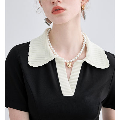 Falda Negra Ajustada Estilo Británico para Commuting - Image 4