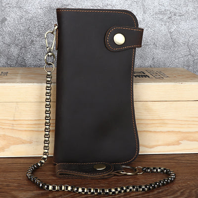 Cartera de Cuero Vintage Crazy Horse para Hombre con Grabado - Image 9