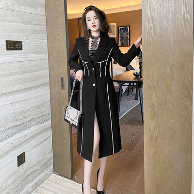Abrigo Trinchera Negro Midi Elegante para Mujer - Image 4