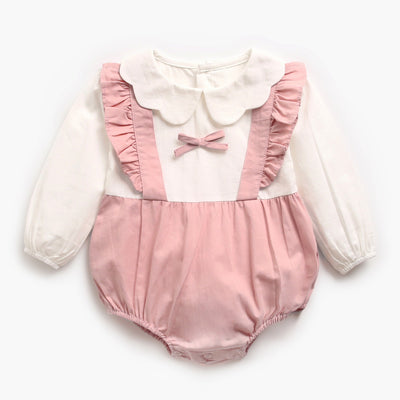 Vestido Infantil de Manga Larga con Cuello de Pétalos para Primavera y Otoño - Image 4