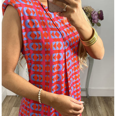 Conjunto Sin Mangas Estampado: Blusa y Pantalón de Cuello Redondo - Image 4
