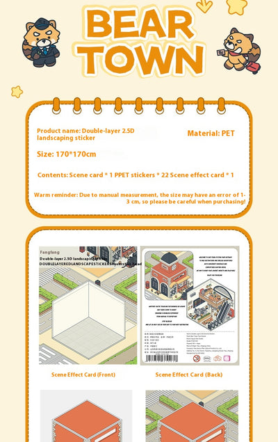 Cartoon flower park sticker set with a two-layer plastic greenhouse scene card and various plant and character stickers. - Image 11