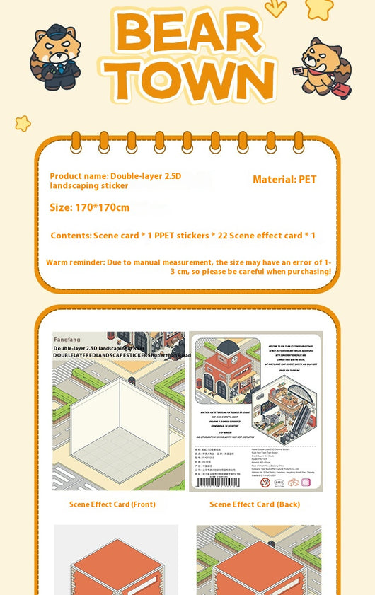 Cartoon flower park sticker set with a two-layer plastic greenhouse scene card and various plant and character stickers. - Image 11