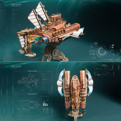 Puzzle 3D de Madera Nave Espacial Fantasía - Modelo Submarino Veinte Mil Leguas - Image 6