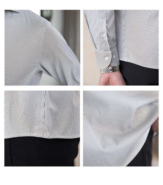 Camisa Slim Fit de Manga Larga para Hombre con Cuello en V - Línea Ejecutiva - Image 4
