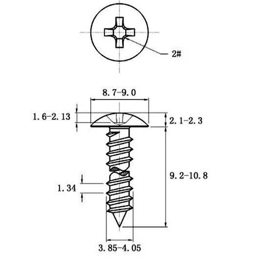 Tornillo Autorroscante de Acero Inoxidable Cabeza Ancha Tipo Champiñón - Image 15