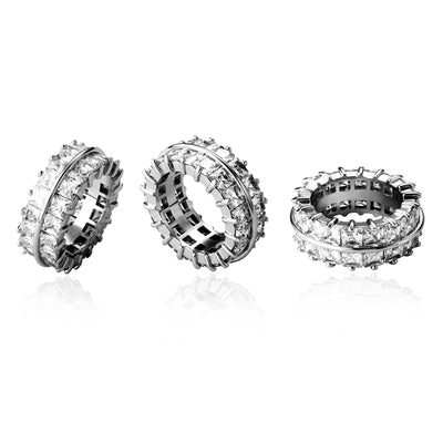 Anillo Dividido de Circones Dobles Hip Hop Europeo y Americano - Image 10