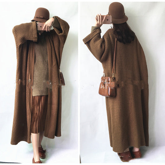 Cardigan Oversized de Punto Grueso Talla Grande - Image 10