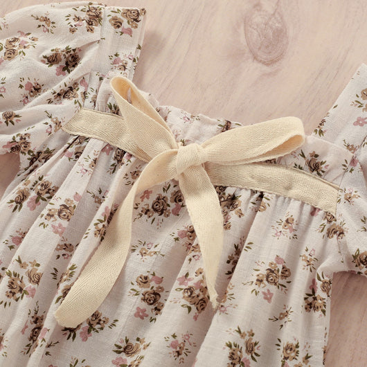 Enterizo de Algodón para Niña con Estampado Floral - Manga Corta Verano - Image 4