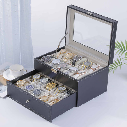 Caja Organizadora de Cuero para Relojes de Lujo - Image 4