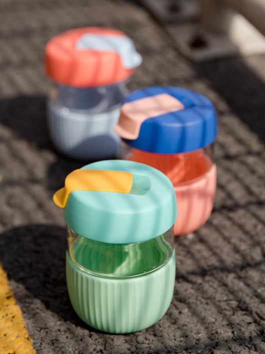 Vaso Térmico de Vidrio con Tapa Hermética - Taza Reutilizable Premium
