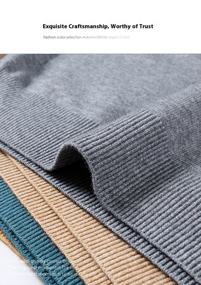 Suéter Cuello Alto para Hombre - Abrigo Básico Invierno Colores Sólidos - Image 21