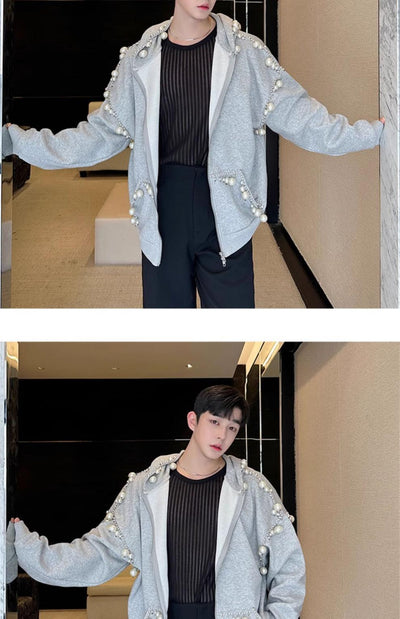 Cardigan Tejido a Mano con Perlas para Hombre y Mujer - Image 7