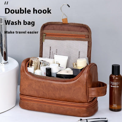 Bolsa de Aseo Ejecutiva en Cuero - Organizador de Viaje Profesional con Gancho - Image 2