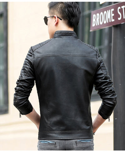 Chaqueta de Cuero para Motociclista Elegante - Primavera y Otoño - Image 10