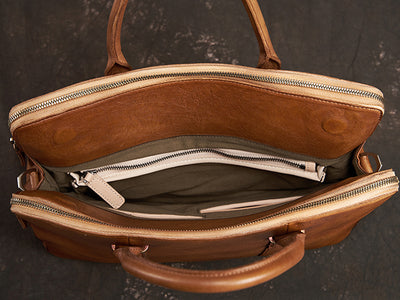 Maletín de Cuero Curtido al Vegetal para Hombre - Estilo Ejecutivo y Casual - Image 14