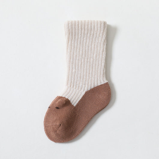 Calcetines Infantiles con Contraste de Colores Otoñales y Diseño Estéreo - Image 6