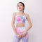 Conjunto Esportivo Tie-dye Cintura Alta Sem Costura para Yoga e Corrida