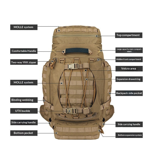 Mochila Táctica Expedition 90L Impermeable y Transpirable para Viajes Extremos - Image 7