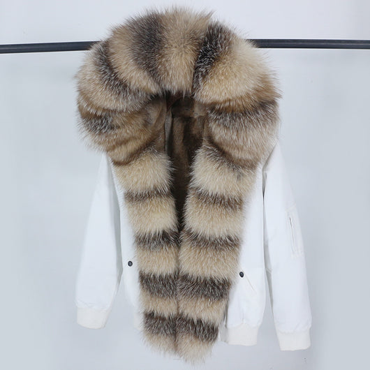 Abrigo de Piel con Cuello Desmontable y Compartimento Interior para Mujer - Image 11