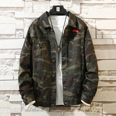 Chaqueta Denim Camuflaje para Hombre - Diseño Fashion Otoño - Image 6