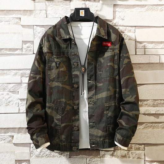Chaqueta Denim Camuflaje para Hombre - Diseño Fashion Otoño - Image 6