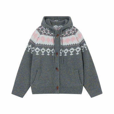 Cardigan Tejido con Capucha para Parejas - Suéter Grueso y Cálido - Image 8