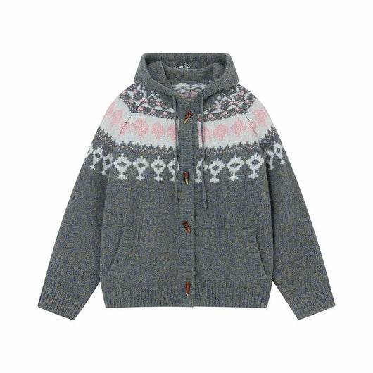 Cardigan Tejido con Capucha para Parejas - Suéter Grueso y Cálido - Image 8