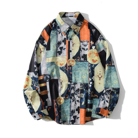 Camisa Estilo Hong Kong con Estampado Vintage y Efecto Óleo - Image 26