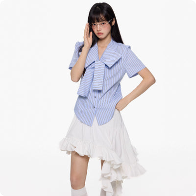 Blusa Manga Corta Mujer con Diamantes y Estampado Brillante - Image 9
