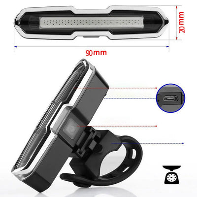 Luz Trasera LED Roja y Azul USB para Bicicleta de Montaña - Image 10