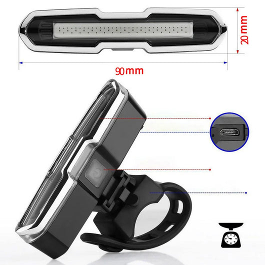 Luz Trasera LED Roja y Azul USB para Bicicleta de Montaña - Image 10