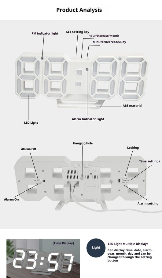 Reloj de Pared LED Luminiscente con Diseño Moderno para Sala y Dormitorio - Image 11