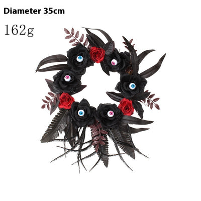 Guirnalda de Rosas Artificiales y Ojos Terroríficos con Ramas Secas para Halloween - Image 6
