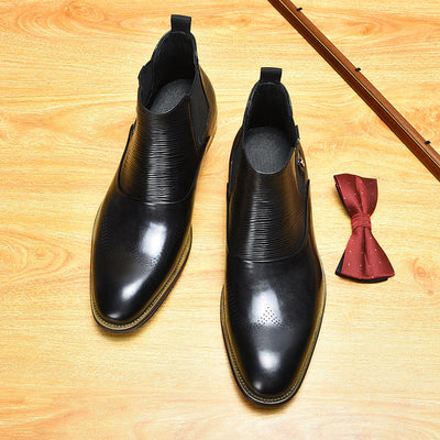 Botas Martin de Cuero Estilo Británico Rojo Intenso para Hombre - Image 15