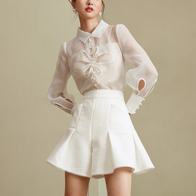 Conjunto de Dos Piezas Shorts Organza con Fragancia Delicada - Image 9